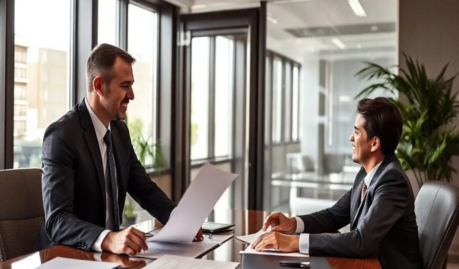 Executive closing a major international deal